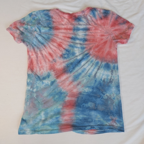 Ecko Unltd Pink Blue Tie Dye Short Sleeve V Neck T-Shirt, Medium - Picture 8 of 9